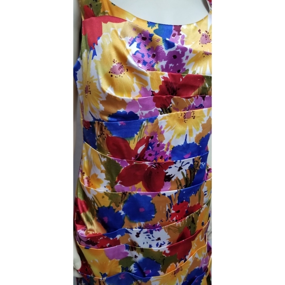 Bisou Bisou Tiered Multicolor Floral Dress, 16 NWT - Picture 4 of 9